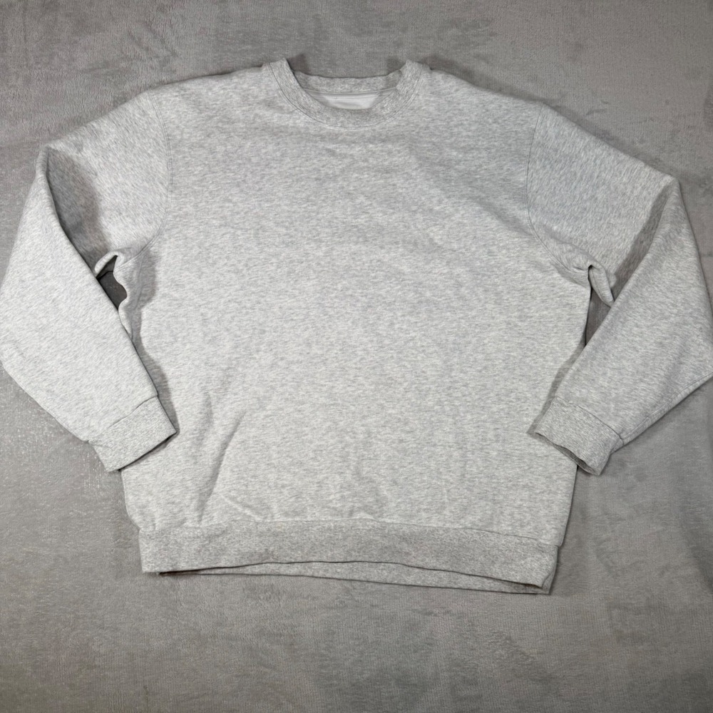 Lululemon‎ City Sweat Crewneck Pullover Heathered Light Grey Sweatshirt Mens Lg